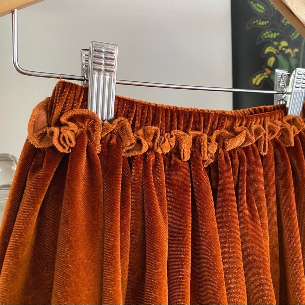 Pink Chicken Gianna Skirt Burnt Orange Velour - Picture 8 of 11